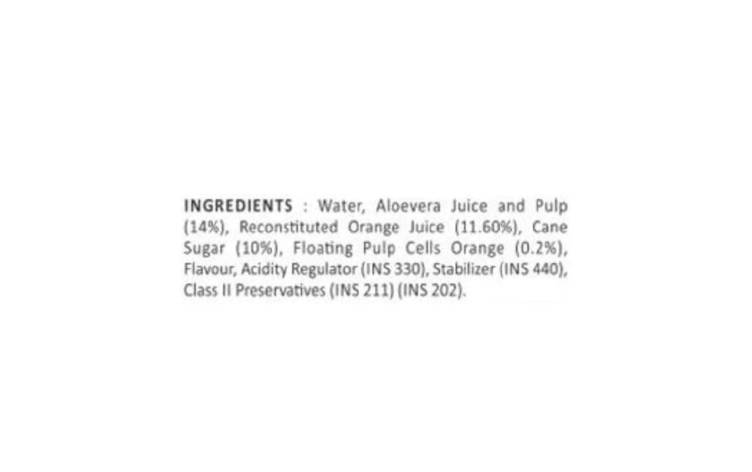 AloFrut Orange Aloevera + Orange Juice   Plastic Bottle  1 litre